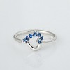 Jewelry Avalanche 20G 14K Gold Half-Heart Nose Hoop with Blue Sapphire Gemstones 8mm - 2 of 4