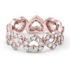 Pompeii3 1 1/2Ct Diamond Heart Shaped Eternity Ring in White, Yellow, or Rose Gold - 2 of 4