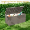 FURNIinspire Deck Boxes, Waterproof Deck Box with Lockable Storage Container for Patio Furniture Cushions Garden Tools, Brown, 61.02"*28.39"*29.17" - 3 of 4