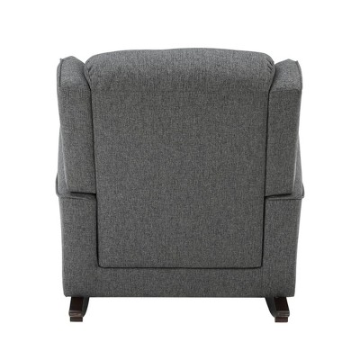 Fabien 40" Gray Fabric Rocking Chair with Metal Frame