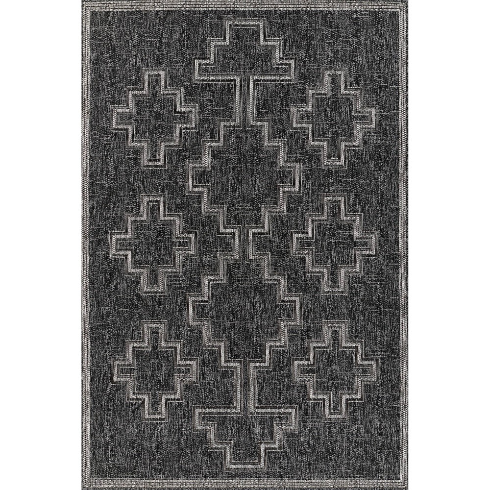 Photos - Area Rug Momeni 3'3"x5' Hampton Maisy Machine Loomed Indoor/Outdoor  Black: Geometric Pattern, Low Pile, Polypropylene 