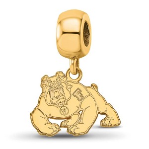 Black Bow Jewelry 14k Yellow Gold Plated Sterling Silver California State Fresno Bulldogs NCAA Bead Charm - 1 of 4