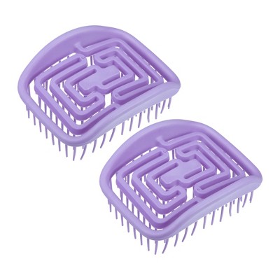 Unique Bargains 2 Pcs Tangle Shower Hair Detangler Purple : Target