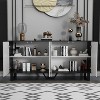 Famapy Modern Black and White 4-Doors Sideboard Buffet With Metal Legs - 2 of 4