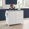 HomeStock  Soren Granite Top Rolling Kitchen Island Cart, Microwave Stand, Coffee Bar, with Shelves, White - 2 of 4