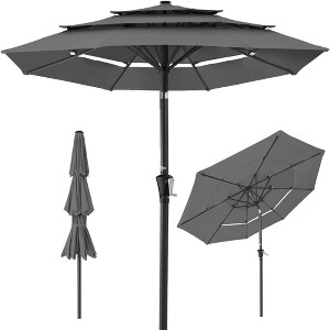 Best Choice Products 10ft 3-Tier Patio Umbrella, Market Sun Shade w/ Tilt Adjustment, Easy Crank - 1 of 4