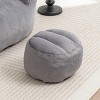 Faux Fur Bean Bag Chair with Backrest and Footstool, Stuffed Floor Sofa with Shredded Foam Filling, Comfy Seating for Adults and Kids-Baofuwish - 3 of 4
