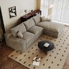 MAYEERTY 106" Modular Sofa Camel - 106", Corduroy, Double-Layer, Detachable Cushions, No Assembly, for Living Room - 3 of 4