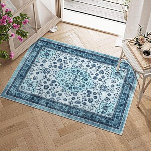 Fulvari Washable Area Rug Vintage Foldable Thin Rug Soft Low-Pile Non-Slip Stain Resistant Floor Indoor Outdoor Carpet - 1 of 4
