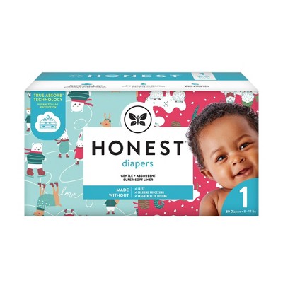 The Honest Company Ice Ice Baby & Gnomies for Life Disposable Diapers - Size 1 - 80ct