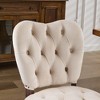 Kumasinova French Upholstered Velvet Dining Chairs, Set of 2 Vintage Tufted Kitchen Chairs with Hand-Pulled Buckles, High Back Dining Room Chairs - 2 of 4