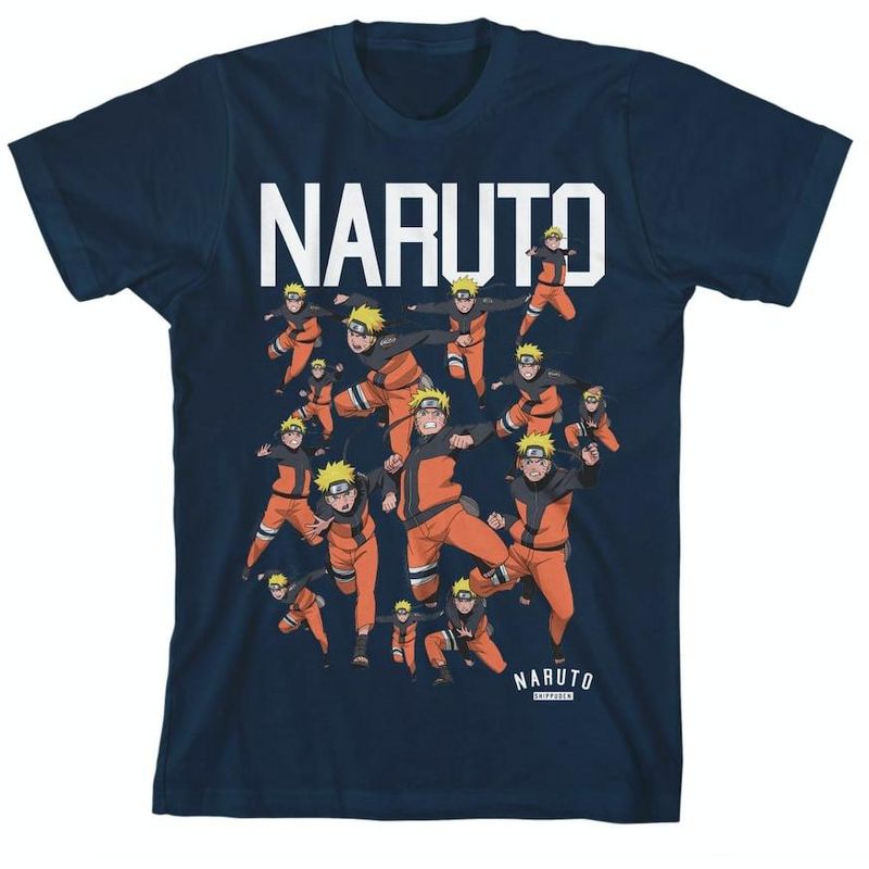 Naruto Character Squad Youth Navy Blue Graphic Tee, 1 of 2