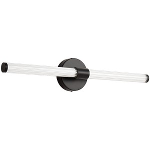POWLIG 22.44-in 1-Light Black Modern Dimmable Wall Sconce Strip Mirror Headlights Dresser Light Bar - 1 of 4