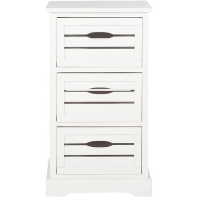 Samara Distressed Cream Pine Wood 3-Drawer Night Table