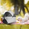 iMountek "Foldable 4-Wheel Pet Stroller with Removable Liner, Storage Basket for Dog & Cat Travel Jogger"Black , Grey - 3 of 4