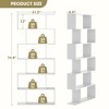 SUGIFT 6 Tier S-Shaped Bookshelf Storage Display Bookcase Decor Z-Shelf White - 3 of 4