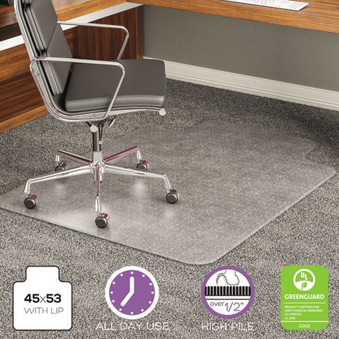 deflecto ExecuMat All Day Use Chair Mat for High Pile Carpet, 45 x 53, Wide Lipped, Clear - image 1 of 4