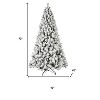 HomeRoots 6' White Pre Lit Full Flocked Fir Christmas Tree - 3 of 4