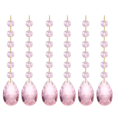 Unique Bargains Crystal Pendants Teardrop Beads for DIY Lamp Arts Crafts Decoration 6 Pcs