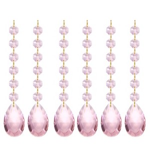 Unique Bargains Crystal Pendants Teardrop Beads for DIY Lamp Arts Crafts Decoration 6 Pcs - 1 of 4