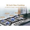 GASLAND PRO GH2365SF 36-Inch 5-Burner Built-in Gas Cooktop, NG/LPG Convertible, Stainless Steel - 2 of 4