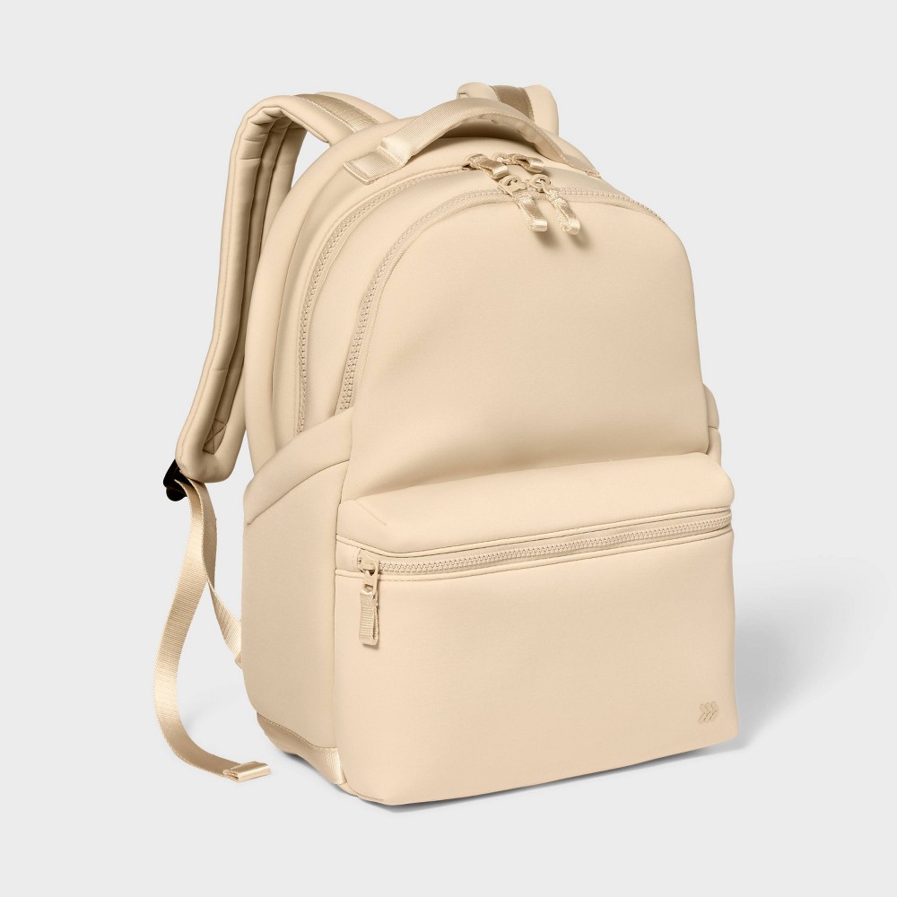 Photos - Travel Accessory Faux Neoprene 17" Backpack Tan - All In Motion™️