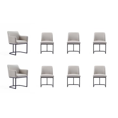 Set of 8 Serena Modern Leatherette Upholstered Dining Chair Set - Manhattan Comfort