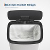 13 Gallon/50 Liter Metal Large Trash Can with Lid, Suitable for Kitchen, Office, Bedroom Trash Can - 4 of 4