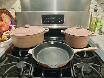 Berghoff Neo 4pc Cast Iron Cookware Set, 5qt. & 8qt. Oval Dutch Ovens,  Matching Lids, Pink : Target