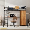 Twin Size Loft bed with L-Shape Desk and Wardrobe 4B - ModernLuxe - 2 of 4