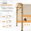 HAPPATIO 10' x13' Outdoor Retractable Pergola, Aluminum Wood Grain Pergola with Canopy, Arched Roof with Sun Shade Canopy - 4 of 4