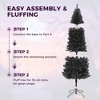 Artificial Black Xmas Tree,Pencil Christmas Tree,with 300 Dual Color LED Lights, Metal Stand & 858 Branch Tips,Christmas Party Decor - 4 of 4