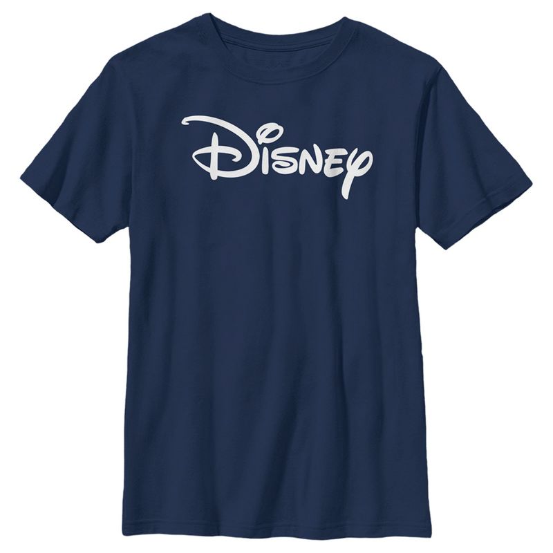 Boy's Disney Simple White Logo T-Shirt, 1 of 5