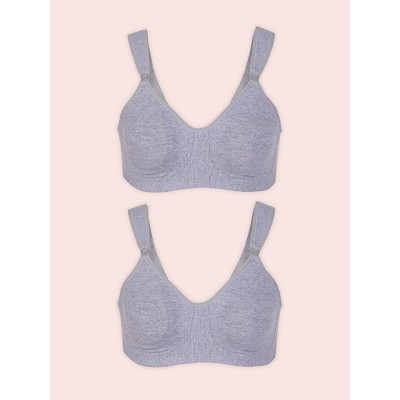 Leading Lady The Vivien - Sport Wirefree Nursing Bra 2-Pack in Heather Grey  2PK, Size: 40D