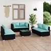 vidaXL Garden Lounge Set Black, Water Blue - 2 of 4