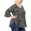 Agnes Orinda Women's Plus Size Babydoll Peplum High Low Hem V Neck 3/4 Sleeve Trendy Tops - 2 of 4