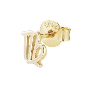 Adornia 14k Gold Vermeil .925 Sterling Silver Single Zodiac Sign Stud Earring - 1 of 2