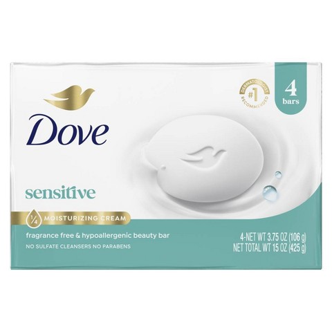 Крем-мыло Dove Beauty Sensitive Skin без отдушки, 4 шт. по 3.75 oz