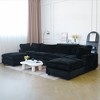 157" Modular Sectional Sofa,Faux Rabbit Fur Cloud Sofa Set,U Shaped Sofa Couch with Storage Ottoman,Down Filled Deep Seat,Removable & Washable Covers - 3 of 4