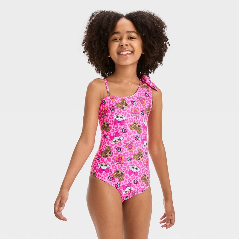 Girls&#39; L.O.L. Surprise! Fictitious Character One Piece Swimsuit - Pink, 1 of 4