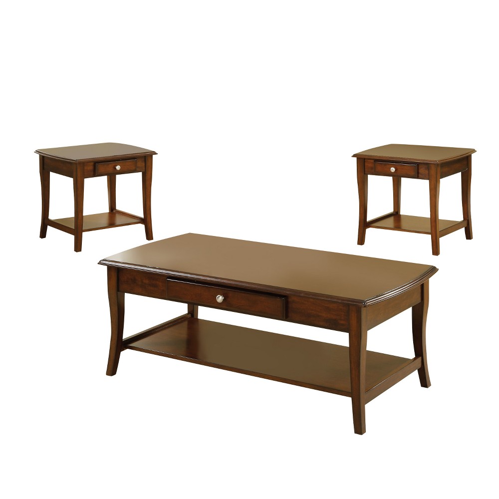 Photos - Storage Combination Windrell Transitional Accent Table Set Dark Oak - HOMES: Inside + Out