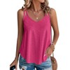 Zeagoo Loose Fit Tank Top for Women V Neck Eyelet Embroidery Black Spaghetti Strap Sleeveless Camisole Casual Tank Top - 3 of 4