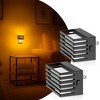 DORESshop 1-Watt Fence-Style Plug-in Integrated LED Night Light with Light Sensor, Up & Down Glow, Amber 2000K, Black, 2-Pack - 2 of 4