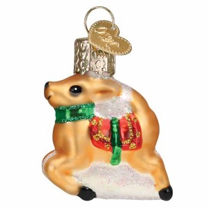 Old World Christmas 2.0 Inch Mini Reindeer Ornament Saddle Flying Tree Ornaments - 1 of 3