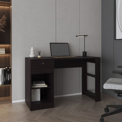 NicBex Home Office Desk 47.3" W Modern Writing Desk with 1 Storage Drawer, 2 Open Shelves and Wooden Frame for Office, Study, Living Room
