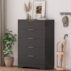 Fluted 5 Drawer Dresser for Bedroom, 47" Tall Modern Chest of Drawers with Gold Metal Handles, Wood Bedroom Dresser for Closet, Living Room, Hallway - 2 of 4