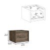 NicBex 13.8 inch Wide Floating Nightstand with 1 Drawer,Side Table with Black Handle,Bedside Table for Bedroom,Living Room - 3 of 4