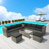 Mshliw 8-Piece Patio Sectional Wicker Rattan Sofa Set with Storage Box, Wicker & Cushions, Outdoor Furniture for Garden, Balcony, or Backyard - 2 of 4