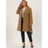Agnes Orinda Women's Plus Size Winter Notched Lapel Single Breasted with Pockets Pea Coats - 3 of 4