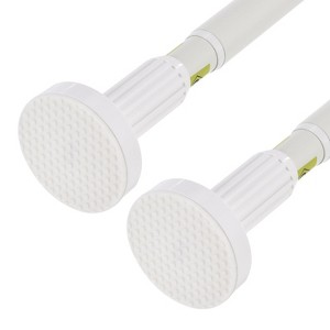 Unique Bargains Carbon Steel No Drilling Adjustable Tension Shower Curtain Rod 2 Pcs - 1 of 4